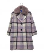 BURBERRY BLUE LABELバーバリーブルーレーベル）の古着「ツイードチェックコート」｜ピンク