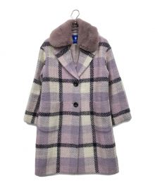 BURBERRY BLUE LABEL（バーバリーブルーレーベル）の古着「ツイードチェックコート」｜ピンク