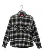 SUPREMEシュプリーム）の古着「Quilted Arc Logo Flannel Shirt rt」｜ブラック