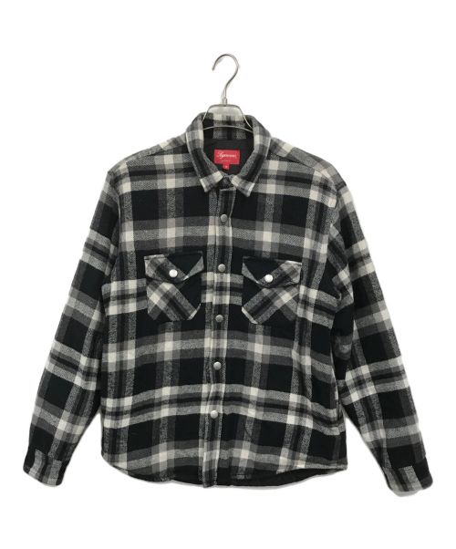 SUPREME（シュプリーム）SUPREME (シュプリーム) Quilted Arc Logo Flannel Shirt rt ブラック サイズ:Mの古着・服飾アイテム