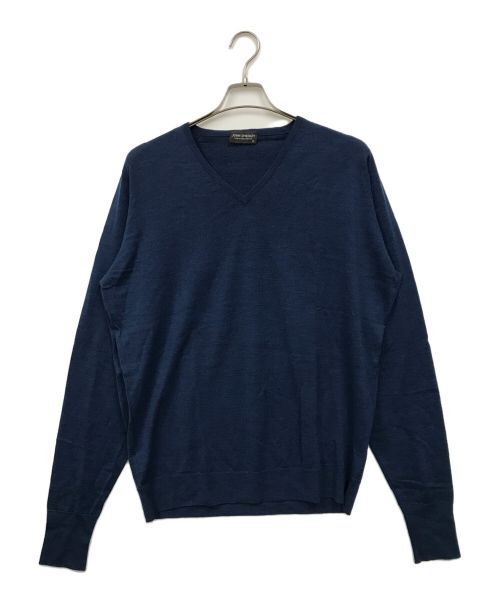 JOHN SMEDLEY（ジョンスメドレー）JOHN SMEDLEY (ジョンスメドレー) ウールVネックニット ネイビー サイズ:XLの古着・服飾アイテム