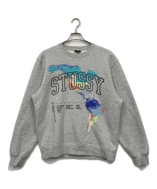 stussy（ステューシー）stussy (ステューシー) WORLD TOURスウェット グレー サイズ:Mの古着・服飾アイテム