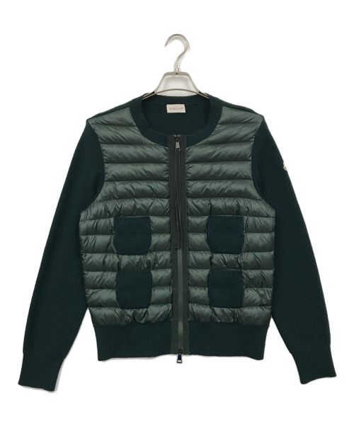 MONCLER（モンクレール）MONCLER (モンクレール) ニット切り替えダウンジャケット グリーン サイズ:XLの古着・服飾アイテム