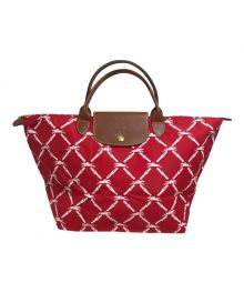 LONGCHAMP（ロンシャン）の古着「ロゴ総柄船型トートバッグ」｜レッド