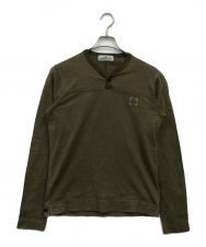 STONE ISLAND (ストーンアイランド) ロゴヘンリーネックカットソー グリーン サイズ:S