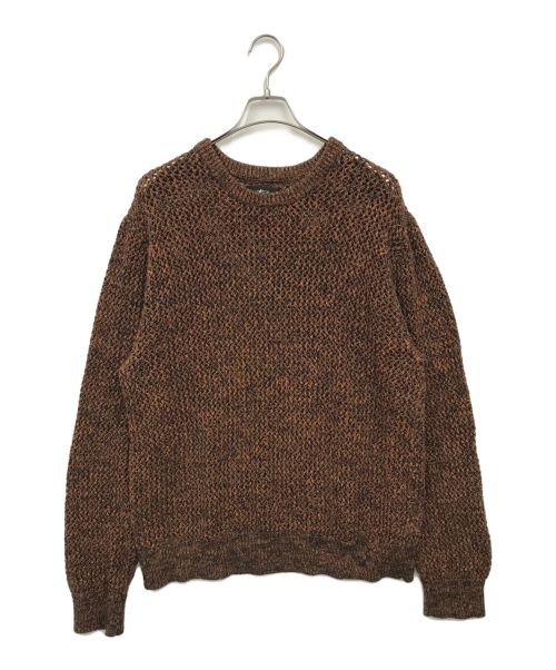 stussy（ステューシー）stussy (ステューシー) 2 Tone Loose Gauge Sweater ブラック×オレンジ サイズ:XLの古着・服飾アイテム