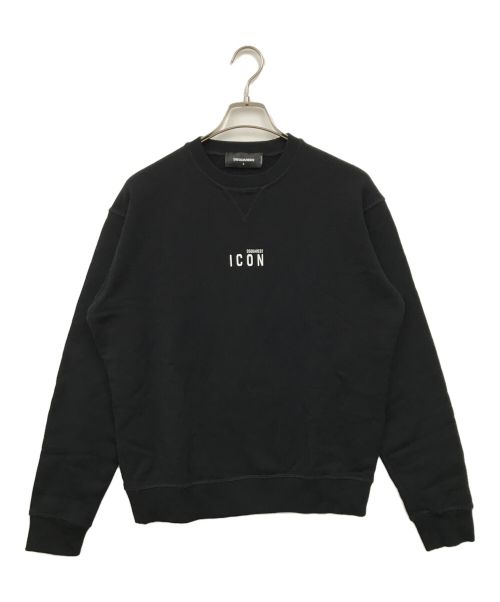 DSQUARED2（ディースクエアード）DSQUARED2 (ディースクエアード) Icon Mini Logo Crewneck Sweatshirt ブラック サイズ:Sの古着・服飾アイテム