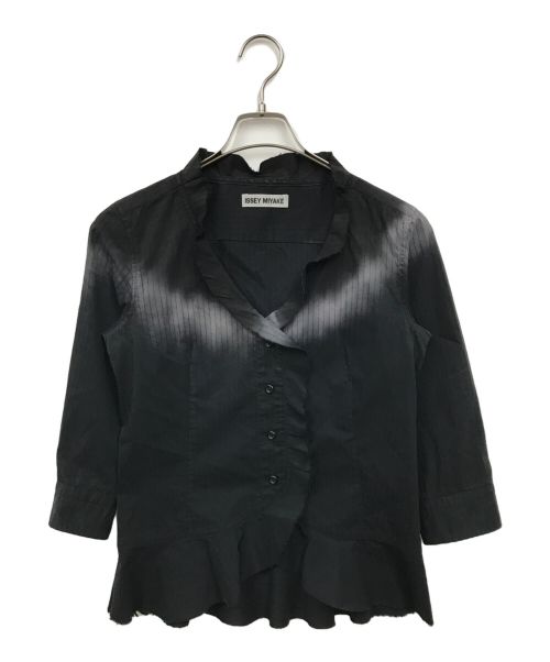 ISSEY MIYAKE（イッセイミヤケ）ISSEY MIYAKE (イッセイミヤケ) フリルシャツ ブラック サイズ:2の古着・服飾アイテム