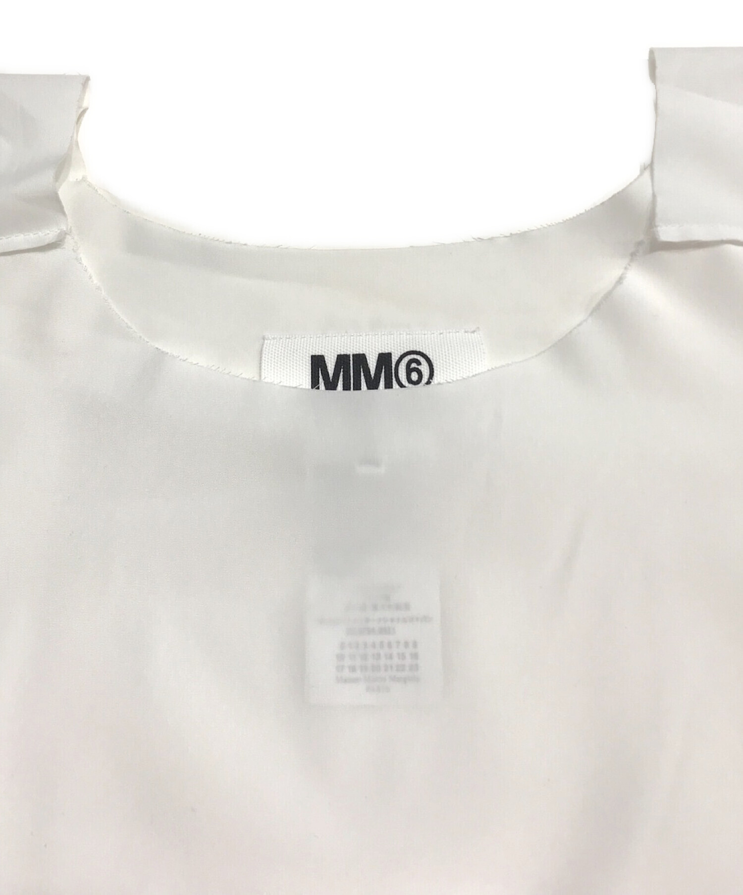 MM6 Maison Margiela (エムエムシックス メゾンマルジェラ) カットオフノースリーブブラウス ホワイト サイズ:44