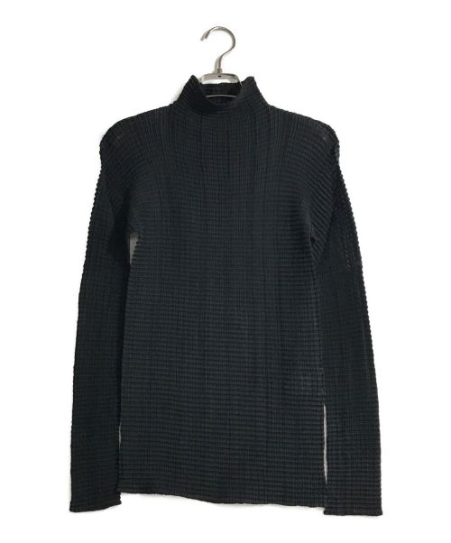 ISSEY MIYAKE（イッセイミヤケ）ISSEY MIYAKE (イッセイミヤケ) ハイネックプリーツトップス ブラック サイズ:Mの古着・服飾アイテム