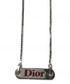 Christian Diorクリスチャン ディオール）の古着「ロゴプレートネックレス」｜シルバー