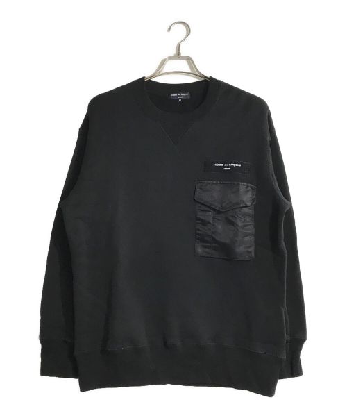 COMME des GARCONS HOMME（コムデギャルソン オム）COMME des GARCONS HOMME (コムデギャルソン オム) 綿裏毛起毛×ナイロンツイルスウェット ブラック サイズ:Mの古着・服飾アイテム