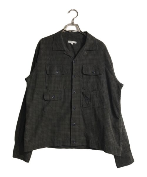 Engineered Garments（エンジニアド ガーメンツ）Engineered Garments (エンジニアド ガーメンツ) マルチポケットチェックシャツ オリーブ サイズ:Sの古着・服飾アイテム