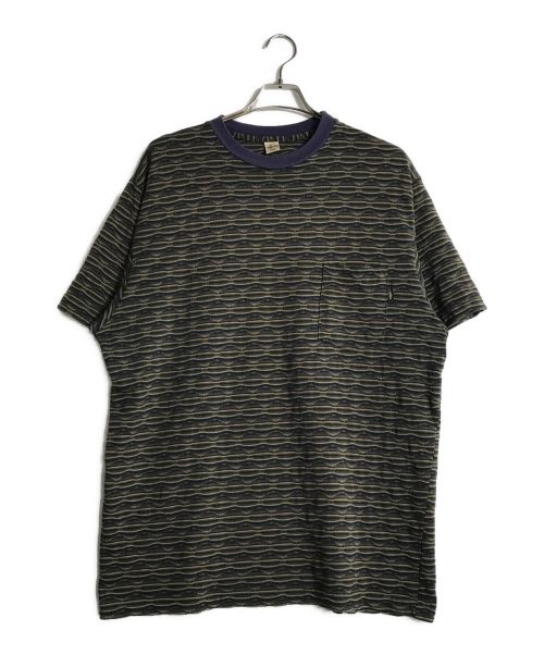 OLD STUSSY（オールドステューシー）OLD STUSSY (オールドステューシー) ジャガードボーダーTシャツ グリーン×パープル サイズ:XLの古着・服飾アイテム