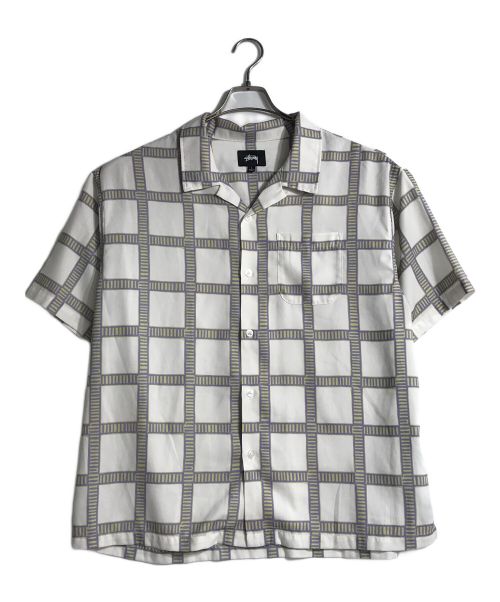 stussy（ステューシー）stussy (ステューシー) HAND DRAWN PLAID SHIRT/ハンド ドローイング プレイド チェック シャツ ホワイト サイズ:Lの古着・服飾アイテム