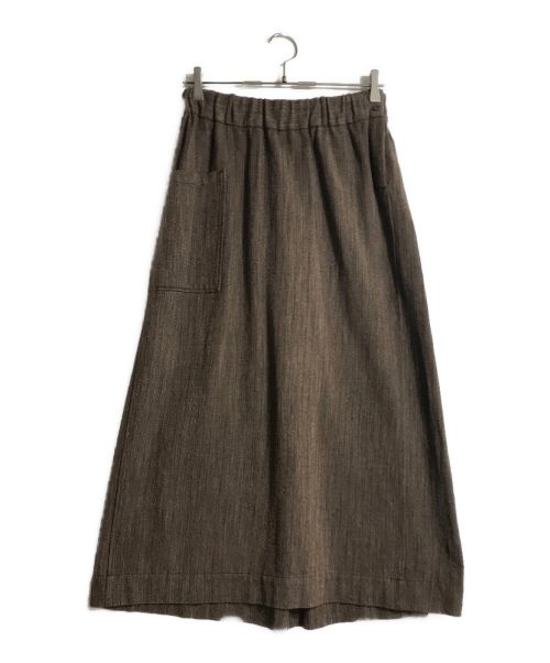 45R（フォーティーファイブアール）45R (フォーティーファイブアール) コットンツイードスカート ブラウン サイズ:2の古着・服飾アイテム