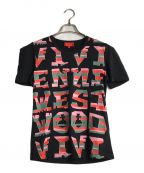 Vivienne Westwood RED LABELヴィヴィアンウエストウッドレッドレーベル）の古着「プリント変形Tシャツ」｜ブラック