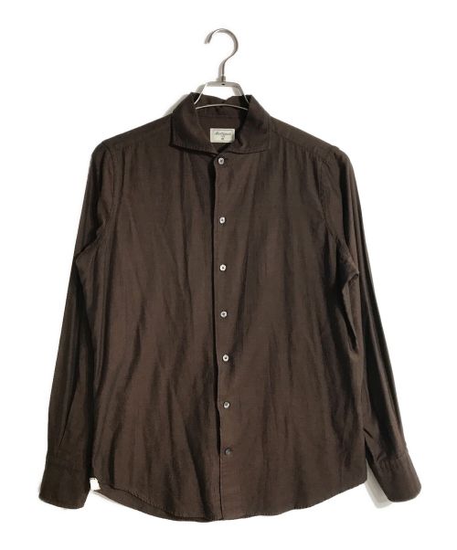 Matteucci（マテウッチ）Matteucci (マテウッチ) イタリアンカラーシャツ ブラウン サイズ:40の古着・服飾アイテム
