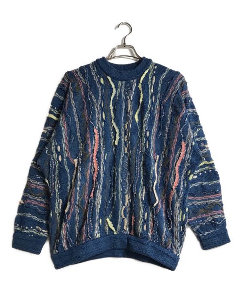 Coogi（クージー）Coogi (クージー) 90s 3Dニット ブルー サイズ:Mの古着・服飾アイテム