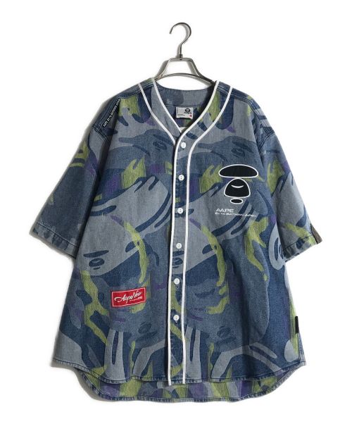 Aape BY A BATHING APE（エーエイプ バイ アベイシングエイプ）Aape BY A BATHING APE (エーエイプ バイ アベイシングエイプ) ベースボールシャツ ブルー サイズ:L 未使用品の古着・服飾アイテム