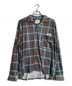 YONGER SONGヤンガーソング）の古着「mesh ombre check shirt」｜ブラウン×ブルー