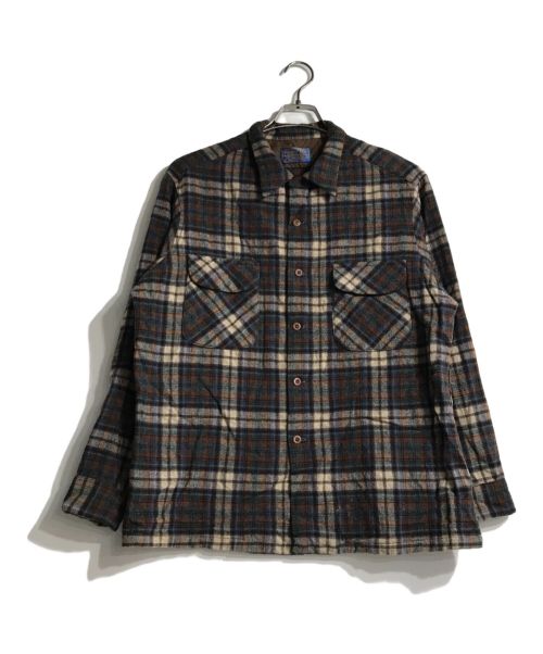 PENDLETON（ペンドルトン）PENDLETON (ペンドルトン) 70’sフランネルシャツ ブラウン サイズ:XLの古着・服飾アイテム