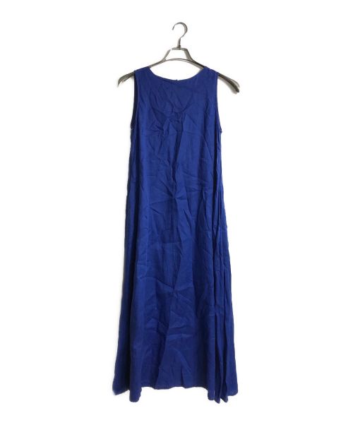 nagonstans（ナゴンスタンス）nagonstans (ナゴンスタンス) リネンノースリーブワンピース ブルー サイズ:36の古着・服飾アイテム