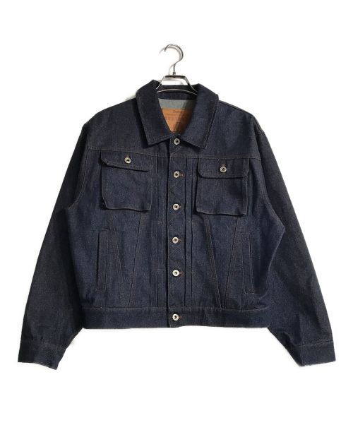 B.BALLSY（ボールジーブラザーズ）B.BALLSY (ボールジーブラザーズ) Rigid box short denim jacket インディゴ サイズ:Lの古着・服飾アイテム