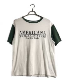 Americana（アメリカーナ）の古着「リンガーTシャツ」｜グリーン×ホワイト