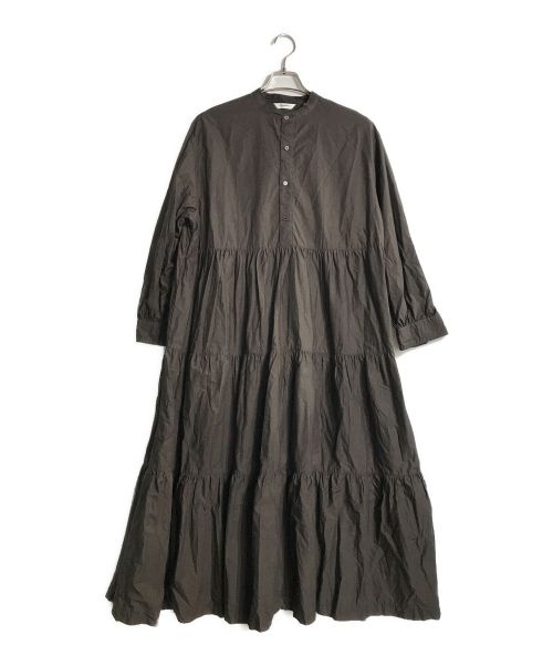 Gymphlex（ジムフレックス）Gymphlex (ジムフレックス) ティアード ドレス ブラウン サイズ:14の古着・服飾アイテム