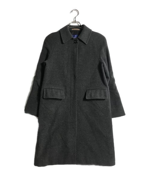 BURBERRY BLUE LABEL（バーバリーブルーレーベル）BURBERRY BLUE LABEL (バーバリーブルーレーベル) ウールカシミヤコート グレー サイズ:38の古着・服飾アイテム