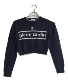 FRAY ID×pierre cardin（フレイ アイディー×ピエール・カルダン）の古着「ロゴニットプルオーバー」｜ネイビー