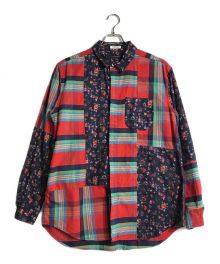 Engineered Garments（エンジニアド ガーメンツ）の古着「フローラルパッチワークシャツ」｜レッド