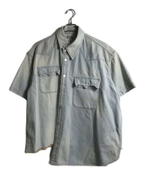 kolor/BEACON（カラービーコン）kolor/BEACON (カラービーコン) アシンメトリーデニム半袖シャツ インディゴ サイズ:2の古着・服飾アイテム