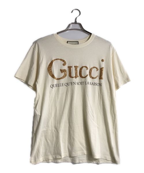 GUCCI（グッチ）GUCCI (グッチ) Glitter Print Tee/グリッタープリントプリントTシャツ アイボリー サイズ:Mの古着・服飾アイテム