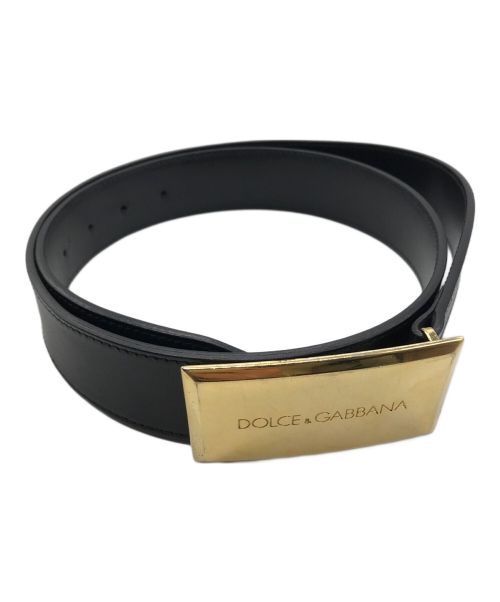 DOLCE & GABBANA（ドルチェ＆ガッバーナ）DOLCE & GABBANA (ドルチェ＆ガッバーナ) ロゴプレートベルト ブラック サイズ:48/95の古着・服飾アイテム