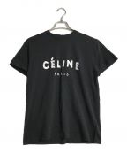 CELINEセリーヌ）の古着「ペイントロゴプリントTシャツ」｜ブラック