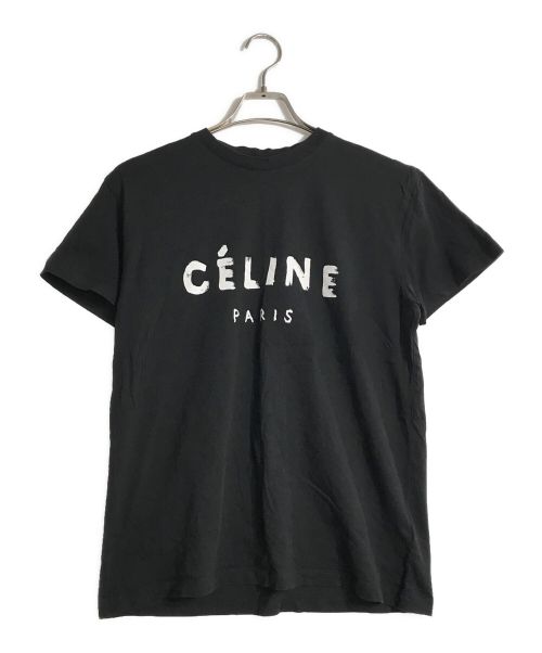 CELINE（セリーヌ）CELINE (セリーヌ) ペイントロゴプリントTシャツ ブラック サイズ:Sの古着・服飾アイテム