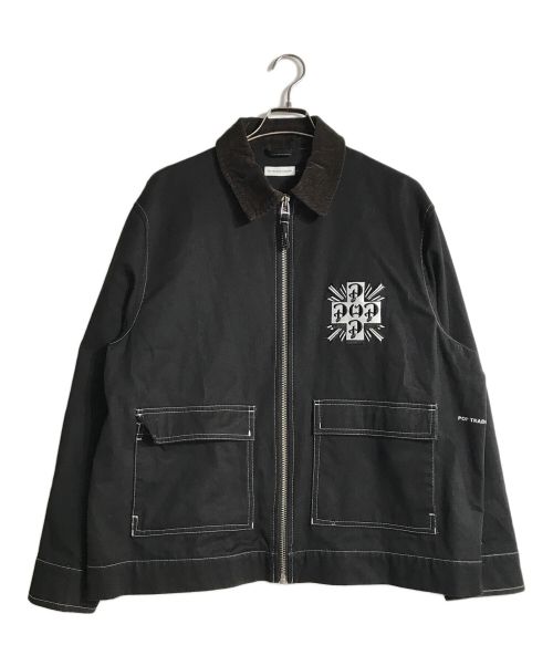 POP TRADING COMPANY（ポップトレーディングカンパニー）POP TRADING COMPANY (ポップトレーディングカンパニー) full zip jacket ブラック サイズ:Lの古着・服飾アイテム