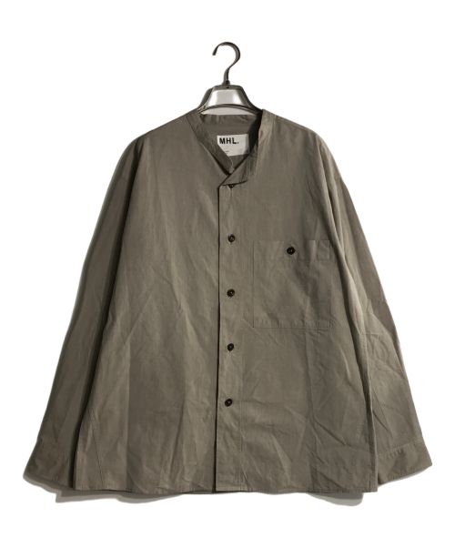 MHL（エムエイチエル）MHL (エムエイチエル) NATURAL COTTON CHAMBRAY/バンドカラーシャツ グレー サイズ:Ｌの古着・服飾アイテム