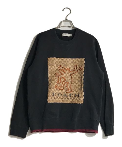 COACH（コーチ）COACH (コーチ) Keith Haring (キースヘリング) コラボプリントスウェット ブラック サイズ:Mの古着・服飾アイテム