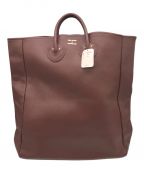 YOUNG & OLSEN The DRYGOODS STOREヤングアンドオルセン ザ ドライグッズストア）の古着「EMBOSSED LEATHER TOTE L/レザートートバッグ」｜ブラウン