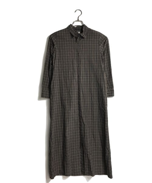 STEVEN ALAN（スティーブンアラン）STEVEN ALAN (スティーブンアラン) TYPEWRITER CHECK REVERSE SEAM DRESS/ワンピース ブラウン×ブラック サイズ:Sの古着・服飾アイテム