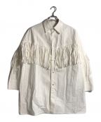 BELPERベルパー）の古着「FRINGE SHIRT」｜ホワイト