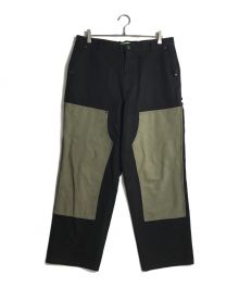 HUF（ハフ）の古着「GILMAN DOUBLE KNEE PANT/ダブルニーパンツ」｜ブラック×グリーン