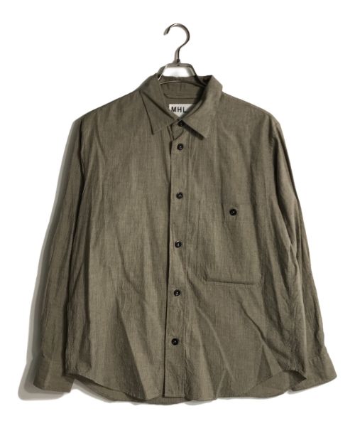 MHL（エムエイチエル）MHL (エムエイチエル) VINTAGE COTTON WOOL SHIRT グレー サイズ:Mの古着・服飾アイテム