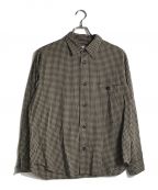 MHLエムエイチエル）の古着「VINTAGE COTTON WOOL SHIRT MHL」｜ブラック×ベージュ