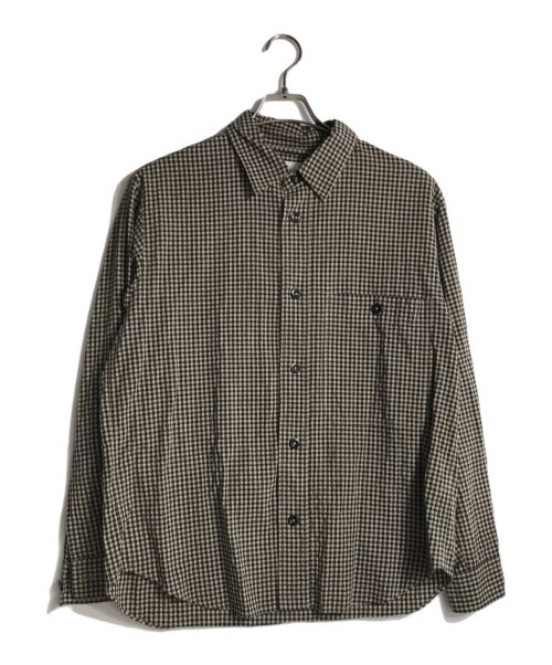 MHL（エムエイチエル）MHL (エムエイチエル) VINTAGE COTTON WOOL SHIRT MHL ブラック×ベージュ サイズ:Mの古着・服飾アイテム