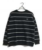 FRED PERRY×BEAMSフレッドペリー×ビームス）の古着「ボーダースウェット」｜ブラック