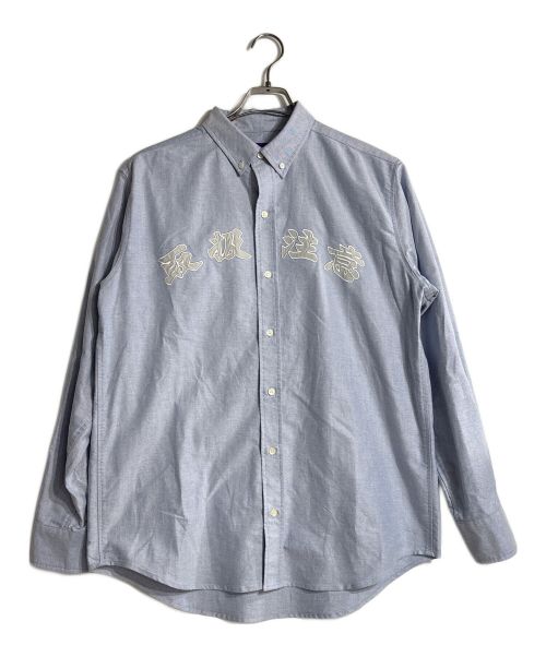 BlackEyePatch（ブラックアイパッチ）BlackEyePatch (ブラックアイパッチ) HWC PATCHED OXFORD SHIRT ブルー サイズ:Lの古着・服飾アイテム